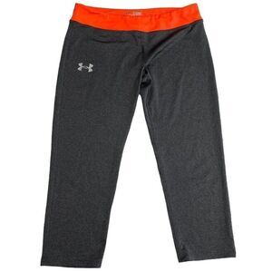 Girls Under Armour‎ Fitted Athletic Capri Heather Gray Heat Gear Fitted YXL